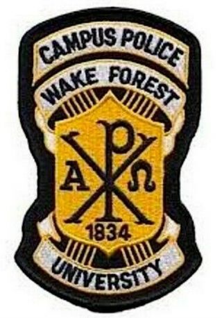 Wake Forest University Campus Police Patch North Carolina