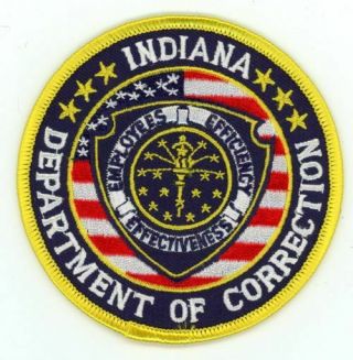 Indiana In Department Of Corrections Style Colorful Flag Police Sheriff