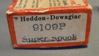 EX - HEDDON 9100 DOWAGIAC SPOOK PYRALIN SHINER SCALE COLOR,  BOX & PAPERS 6