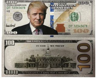 10 X Donald Trump $100 Dollar Note Silver Foil Banknote Make America Great Again