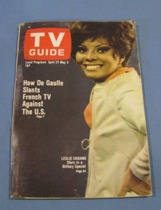 Vintage Tv Guide April 27 1968 Leslie Uggams De Gaulle Cameron Mitchell