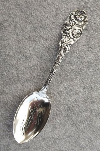 Rose By Watson Newell 5 " Sterling Souvenir Spoon Fairfield Neb.