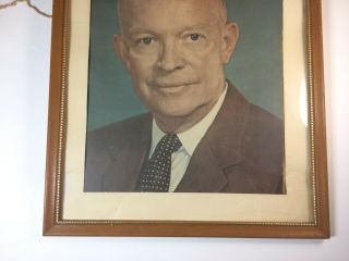 Vintage 1950 ' s President Dwight D.  Eisenhower Photo Picture in Frame 4
