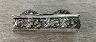 Gorgeous Vintage Antique Sterling Silver Floral Repousse Rose Trinket Pill Box 2