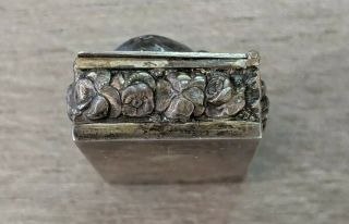 Gorgeous Vintage Antique Sterling Silver Floral Repousse Rose Trinket Pill Box 3