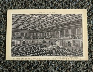 Senate Chamber Washington Dc Antique Trade Card Chisholm Clothing Ny