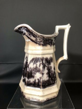 Antique C1850 Mulberry Corean Pattern Pitcher By Podmore Walker England