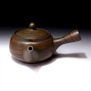DK9: Japanese Sencha Tea Pot,  Tokoname ware,  Kneading,  Neriage,  Kneading 3
