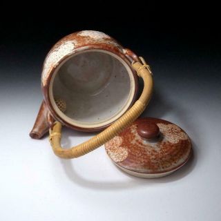 JH14: Vintage Japanese Pottery Sencha Tea Pot of Shino ware,  Dia.  5.  3 inches 8
