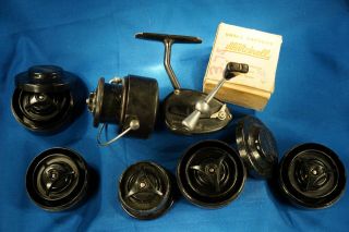 Vintage Garcia Mitchell 300 Spinning Reel With Extra Spools