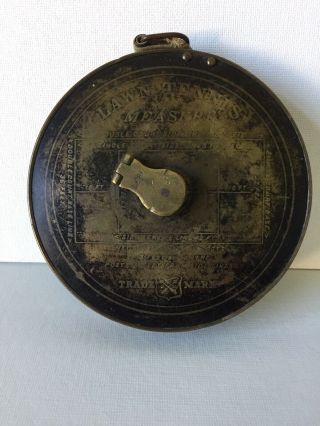 Antique Lawn Tennis Court Tape Measure - Brass Case With Linen Tape