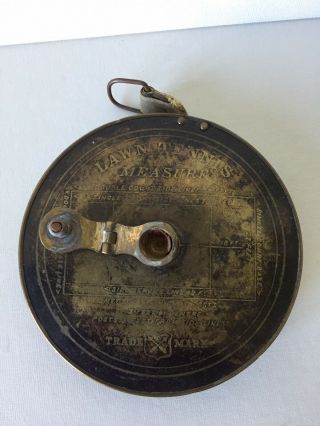 Antique Lawn Tennis Court Tape Measure - Brass Case With Linen Tape 4