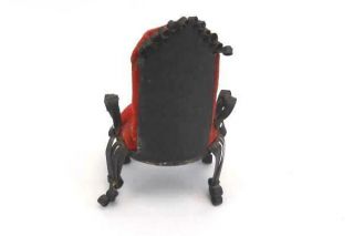 Vintage Dollhouse Miniatures Padded Metal Chair w/ Scroll Detail Red Velvet 3