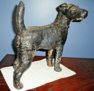 Vintage Hubley (?) Fox Terrier Dog Cast Iron Doorstop 2