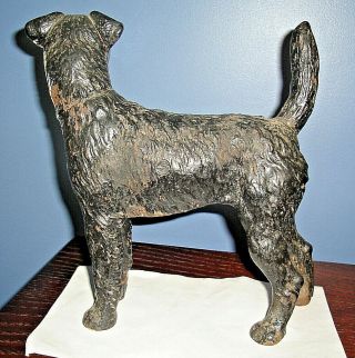 Vintage Hubley (?) Fox Terrier Dog Cast Iron Doorstop 6