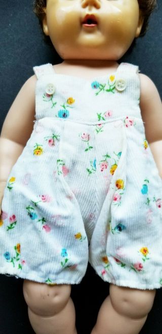 Vintage White Floral Cordoroy Romper Fits 14 15 " Baby Doll Tiny Tears Dydee Bab