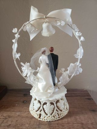 Antique Vintage Wedding / Bridal Cake Topper,  9 inch.  Silk Flower 4