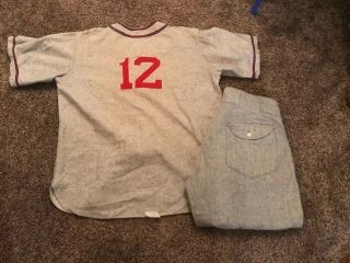 Antique Rawlings Wool Adult Baseball Uniform Jersey Pants Tripppark Scranton PA 3