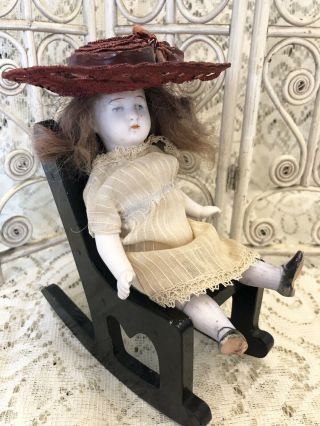 6” Miniature Antique German All Bisque Jointed Mignonette Doll