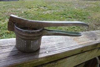 Antique - Vintage Pototao Ricer - All Metal - Country Kitchen Use Or Display