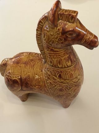 Aldo Londi Bitossi Style HORSE ART Mid Century Modern Pottery Sculpture Signed 6