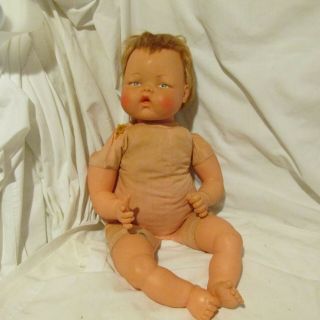 Ideal 1960s Vintage Tiny Thumbelina Baby Doll W/knob - Intact W/a Few Blemishes