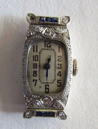 Antique Deco M.  Nicolet Ladies 18K White Gold & Diamonds Wrist Watch - Repair - NR 4