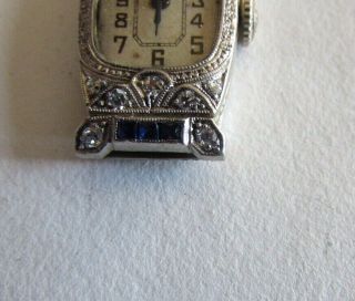Antique Deco M.  Nicolet Ladies 18K White Gold & Diamonds Wrist Watch - Repair - NR 5