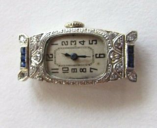 Antique Deco M.  Nicolet Ladies 18K White Gold & Diamonds Wrist Watch - Repair - NR 8
