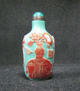 Tradition Chinese Glass Carve Elephant Design Snuff Bottle/////。。.  。