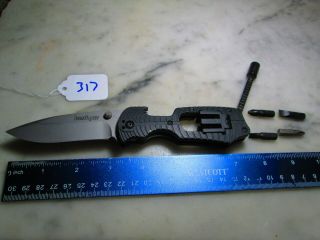 317 Black Kai Kershaw 1920 Select Fire Liner Lock Knife W/bit Driver And Bits