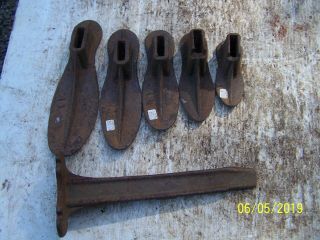 Antique Cast Iron Cobbler Last Shoe Repair Stand W/5 Feet 2