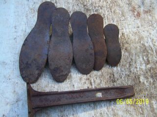 Antique Cast Iron Cobbler Last Shoe Repair Stand W/5 Feet 3