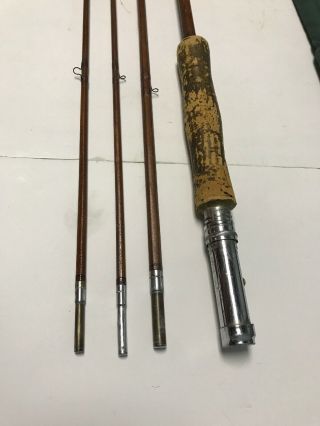 Vintage South Bend 8 1/2 ' Bamboo Fly Rod with extra tip & Canvas Case 2