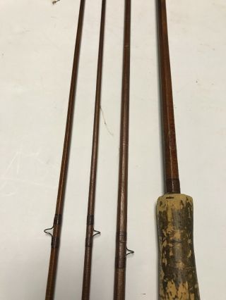 Vintage South Bend 8 1/2 ' Bamboo Fly Rod with extra tip & Canvas Case 3