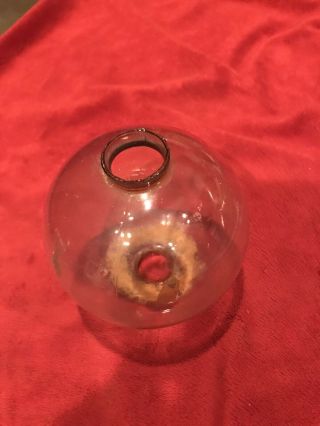 Vintage Glass Lightning Rod Ball,  Purple or Lavender Glass,  Small Hole. 4