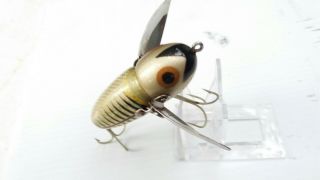 Find OLD HEDDON CRAZY CRAWLER Gold CHIN 2100 SILVER SHORE MINNOW 3