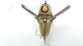 Find OLD HEDDON CRAZY CRAWLER Gold CHIN 2100 SILVER SHORE MINNOW 4