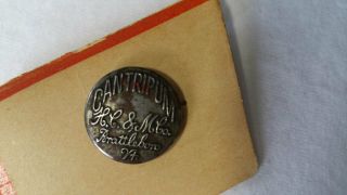 Vintage Button Cantripum Brattleboro Vt / H C & M Co