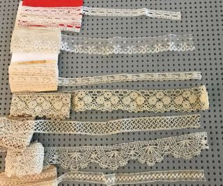 7 Gorgeous Antique Vintage French Lace Yardage 4 Dolls Costuming Crafts Flowers