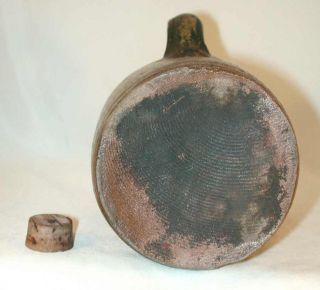 Old Primitive Brown Gray Salt Glazed Stoneware Undecorated Jug w/ Applied Handle 8