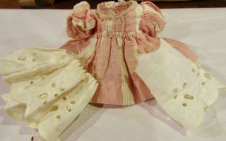 Antique Fine Cotton Outfit For Small Antique All Bisque Or Early Doll