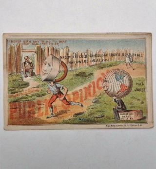 Antique Victorian Trade Card Mrs.  Potts Sad Iron Enterprise Mfg.  Co.  Phila.  Pa.