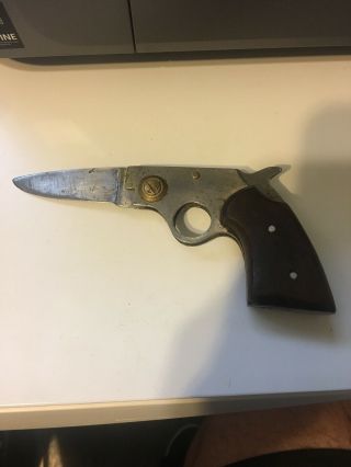 Vintage Knife - Pistol Gun Folding Pocket Knife W/locking Blade Revolver