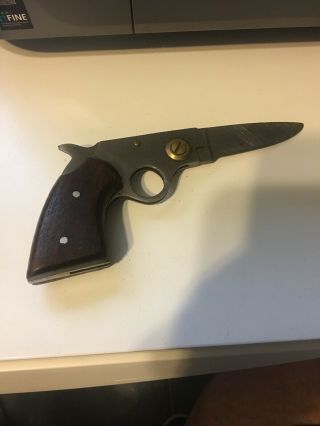 Vintage Knife - Pistol Gun Folding Pocket Knife w/Locking Blade Revolver 4