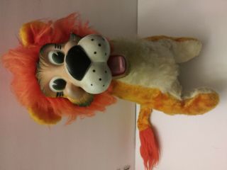 Vintage Rubber Face Lion Stuffed Plush Toy Large 20