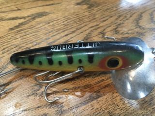 Vintage Fred Arbogast Musky Jitterbug Fishing Lure Antique Tackle Box Bait Bass 4