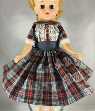 2 Vintage Dresses for Jill - Plaid Dress w - Coat Outfit & Red w - Beret (No Doll) 2