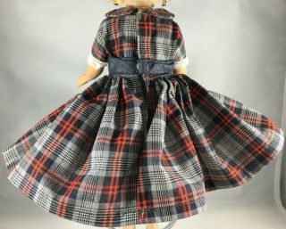 2 Vintage Dresses for Jill - Plaid Dress w - Coat Outfit & Red w - Beret (No Doll) 4