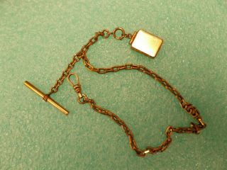 ANTIQUE VINTAGE OLD POCKET WATCH CHAIN FOB WITH BOOK ENDS FOR PHOTOS 14 